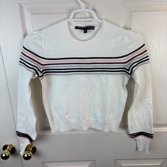 Veronica Beard Fenn Striped Pullover Sweater - Picture 1 of 4